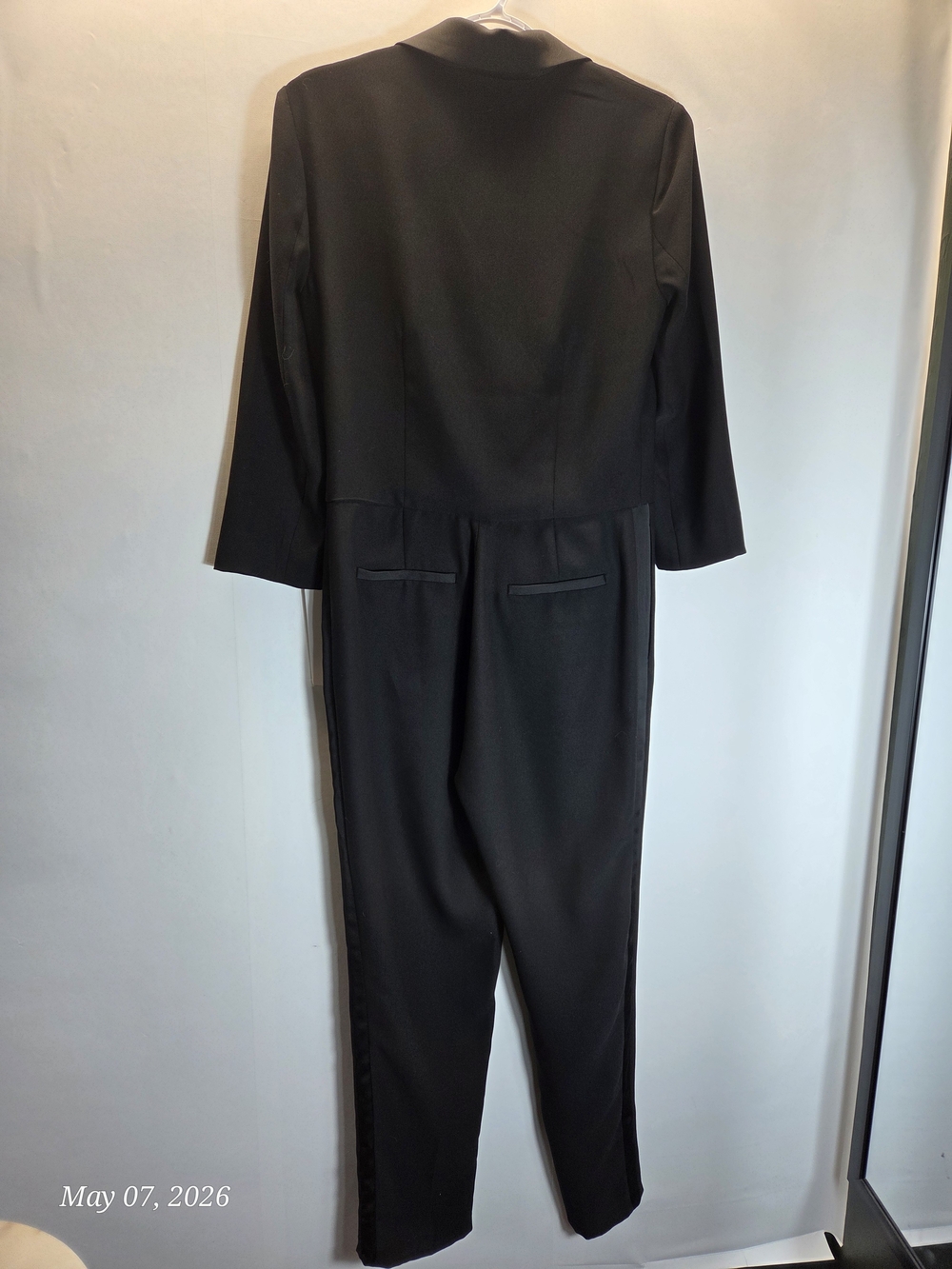 Women's Black Tuxedo Jumpsuit Size 4 - Picture 4 of 5